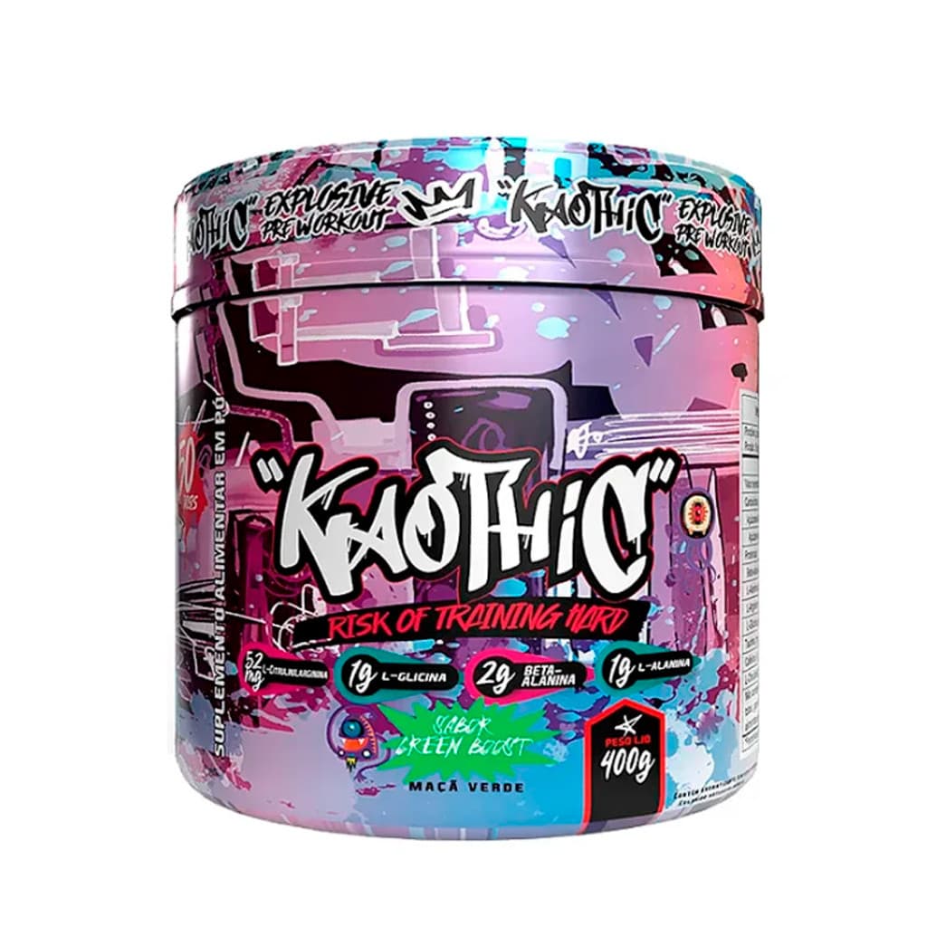 Pré-Treino Kaothic Green Boost Maça Verde 400g Muscle Definition - Energia Treinos | Performance