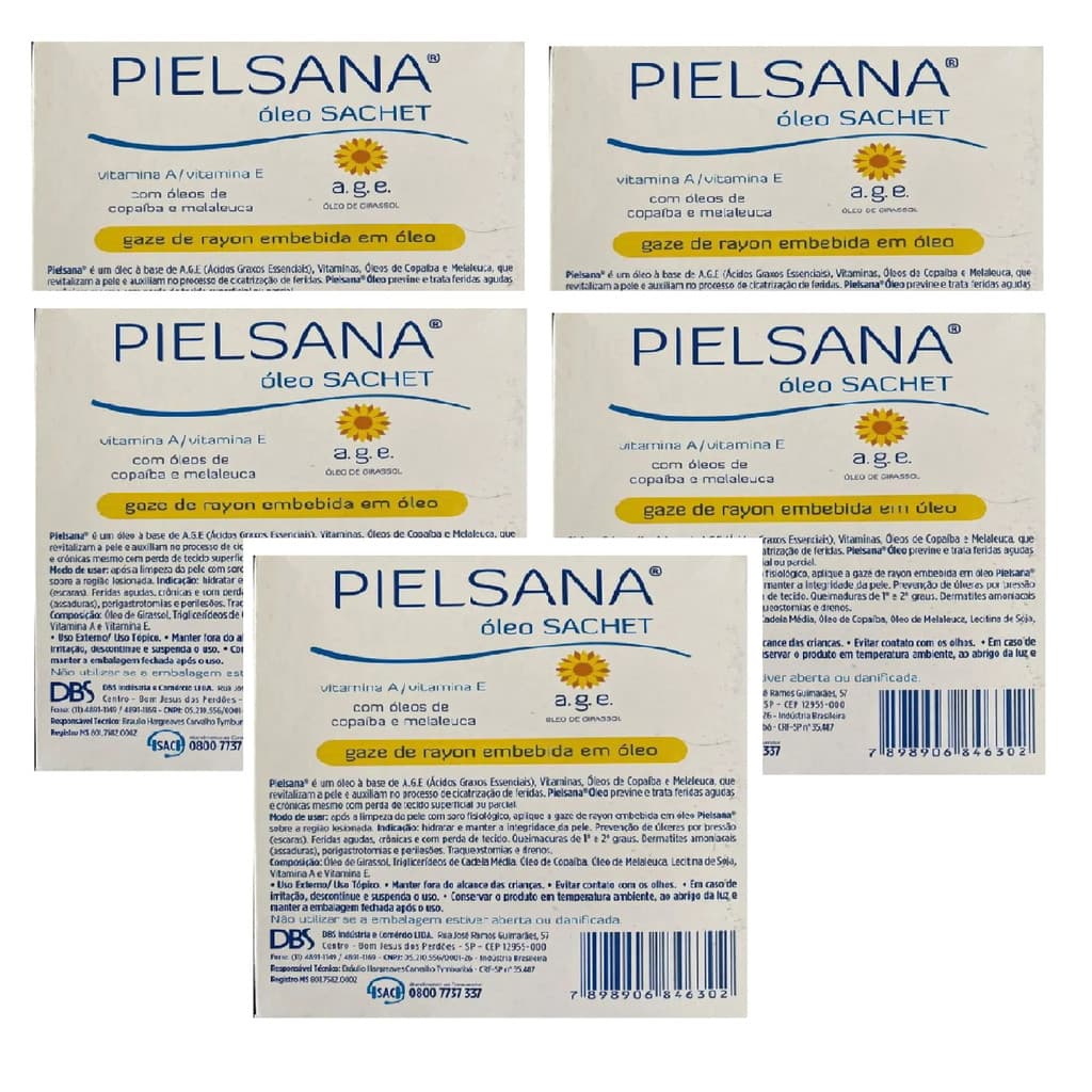 Kit 5x Curativo Rayon Com Age 7,5cm X 7,5 Pielsan Un Dbs