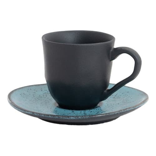 Conjunto Com 6 Xícaras De Café Com Pires Orgânico Petroleum 120ml Porto Brasil