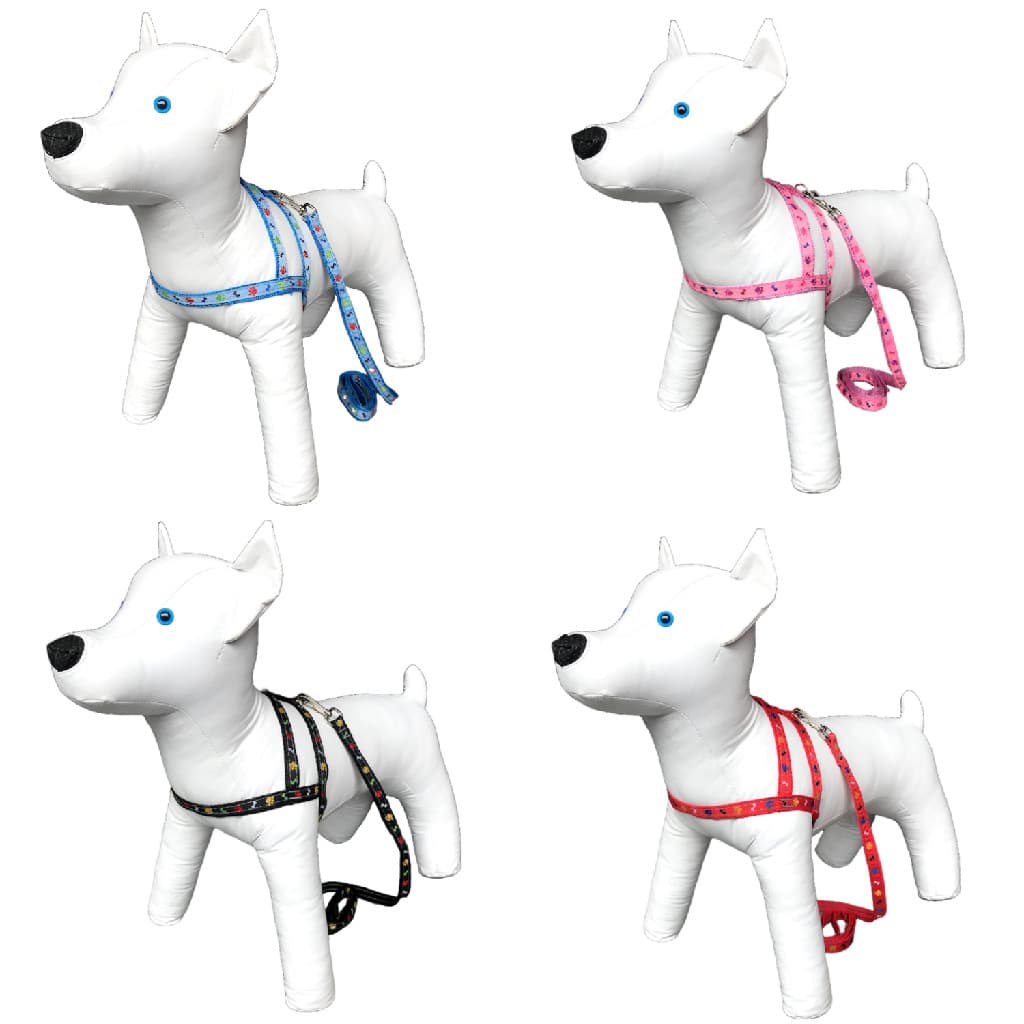 Conjunto Coleira Guia e Peitoral Pata Osso P/ Cachorro Pet N°0