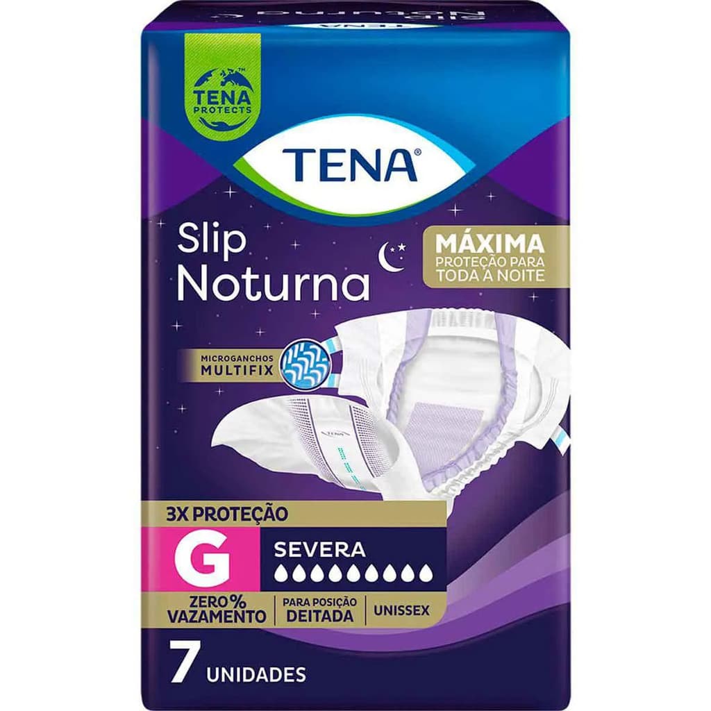 Fralda Geriátrica Unissex Tena Slip Noturna G Absorção Intensa 7 unidades