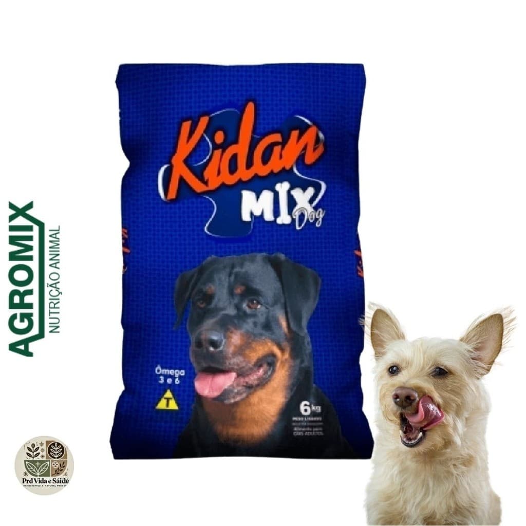Kidan Mix Dog Ração 15kg Balanceada para Cachorro com Ômega 3 e 6 AGROMIX