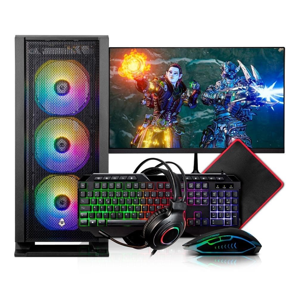 PC Gamer Completo Mancer, Intel Core i5, RX 580 8GB, 16GB DE RAM, SSD 480GB + Monitor 21