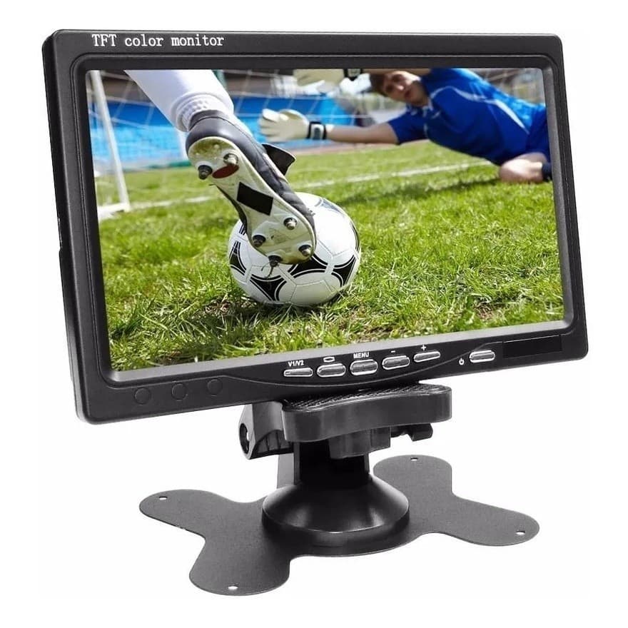 Monitor 7 Polegadas Com 2 Entradas Rca De Video Av Controle + Cam Ré 2024