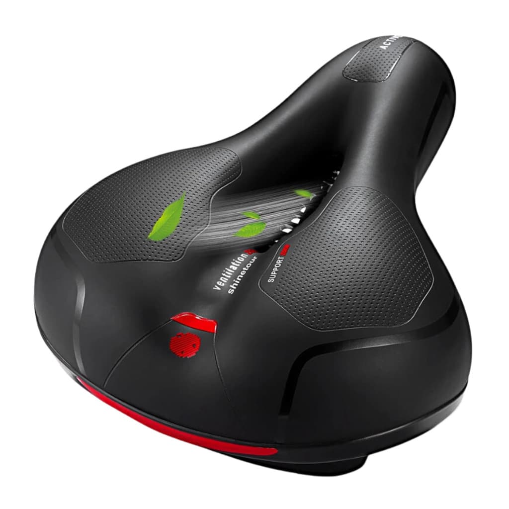 Banco Selim Mega Soft  Vazado Confortável Largo Com Refletor Serve em Bike Ergométrica
