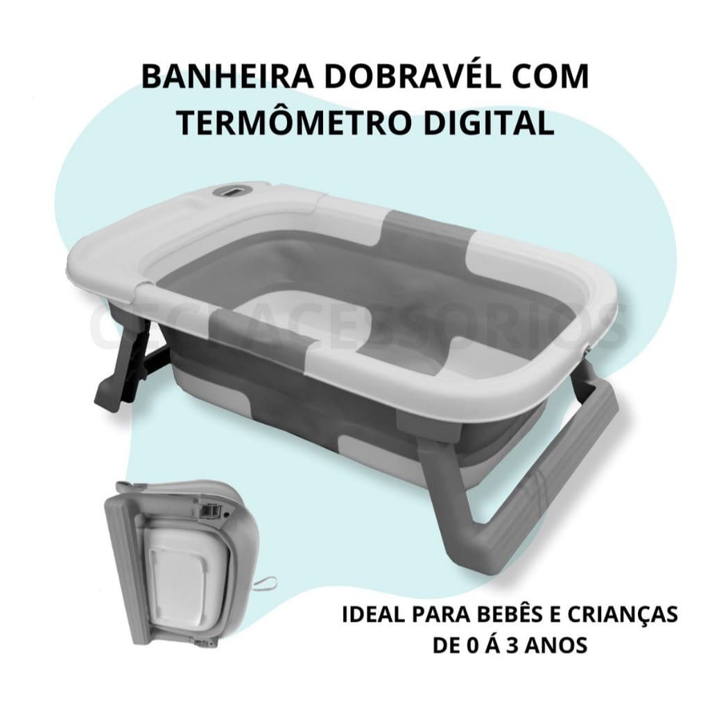 banheira para bebe retrátil dobrável resiste com termômetro banho seguro para bebe