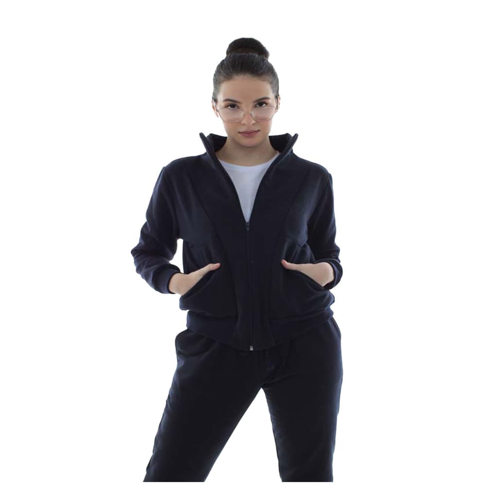 Conjunto de Moletom Flanelado com Blusa Aberta e Zíper