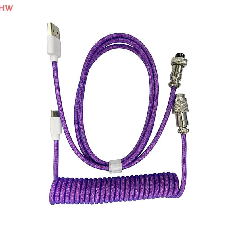 Tipo C Teclado Mecânico Cabo Enrolado USB Fio Desktop Computador Aviação Conector