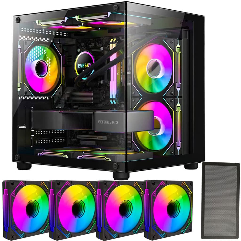 Gabinete Gamer  Aquário em Vidro Com 4 Fans RGB GB1796 COM CONTROLADORA EMBUTIDA