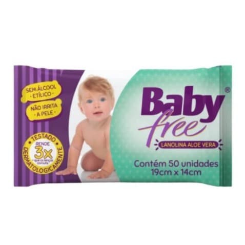 Lenço Umedecido Baby Free Toalha Umedecida 50 Unidades