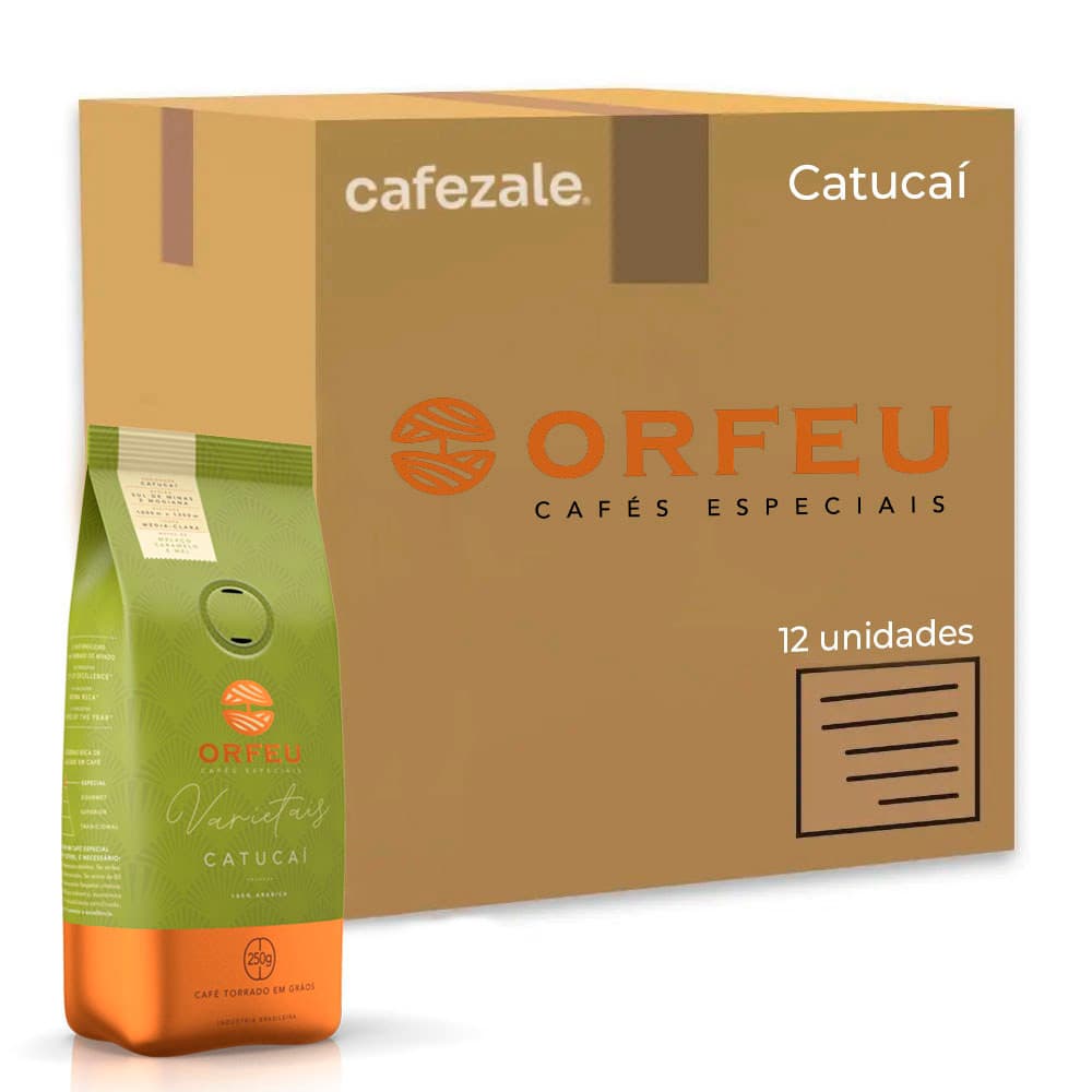 Café em Grão Premium Orfeu Catucaí Kit 12 Pacotes de 250g