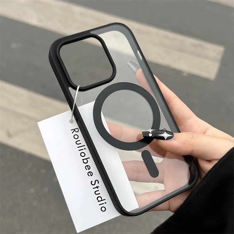 Capa Protetora Capinha MagSafe Proteção Câmera Borda Silicone Para iPhone 13 14 15 16 17 Air Pro Max  Normal Tommy