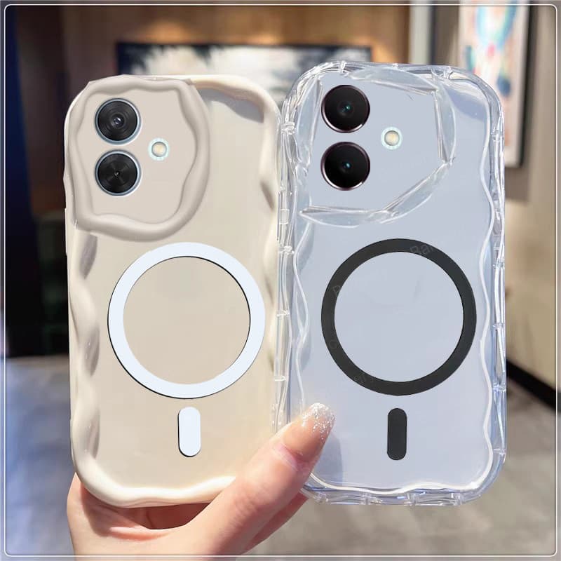 Para Samsung Galaxy A07 4G 5G/A06 Capa De Silicone Macio Com Adesivo De Carregamento Sem Fio Autoadesivo