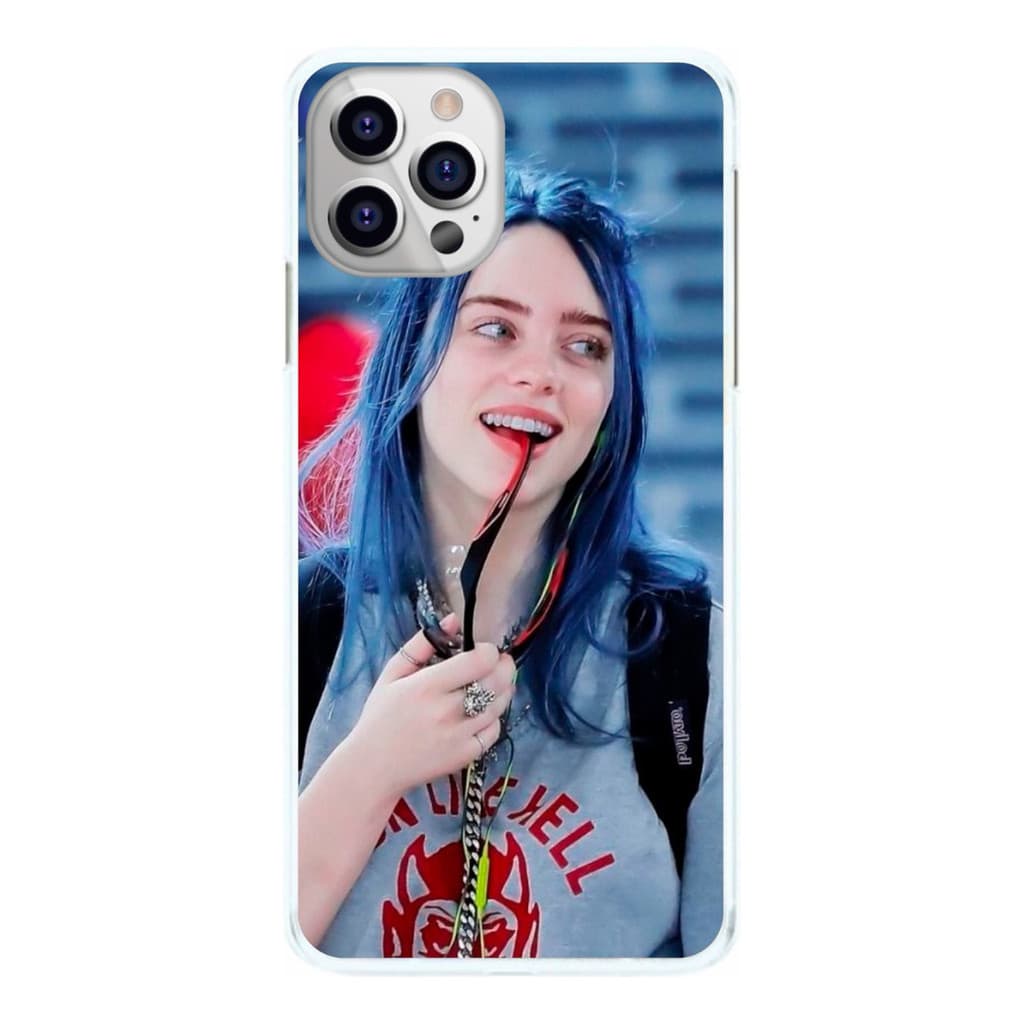 Capinha Billie Eilish Cabelo Azul Capa de Celular