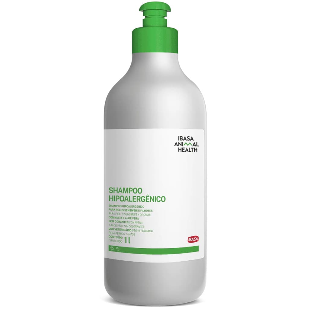Shampoo Hipoalergênico Ibasa 1L para Cães e Gatos - Limpeza Suave e Segura para Pele Delicada