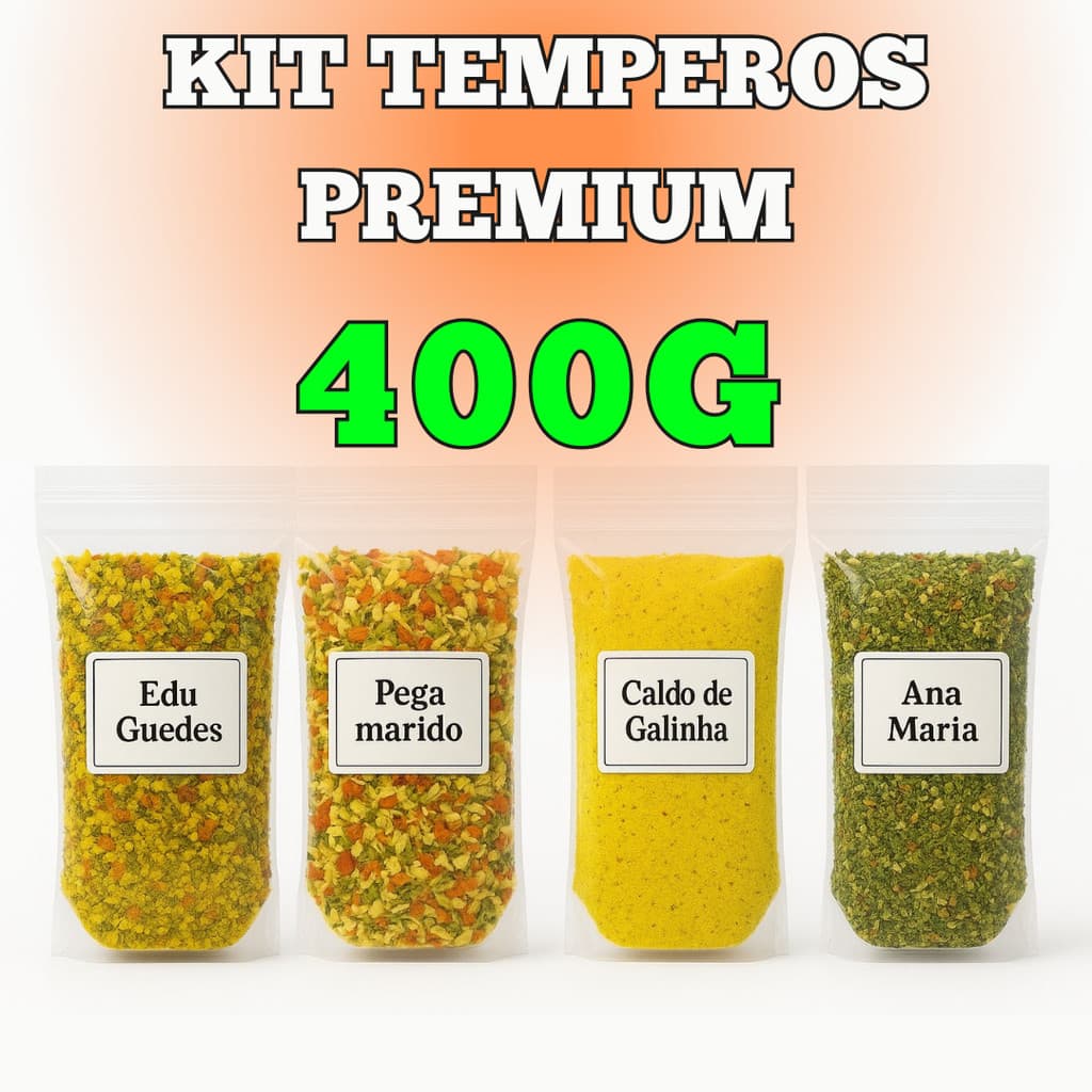 Kit De Tempero 4 Unidades de 100g Pega Marido,Caldo de Galinha, Edu, Ana Maria