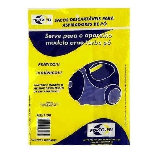 5 Sacos Descartáveis Para Aspiradores De Pó Arno Turbo Pó