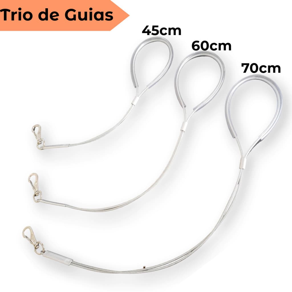 Kit 3 Guias de Contenção para Uso Groomer Pet Shop Banho e Tosa Veterinario  - 45, 60 e 70cm