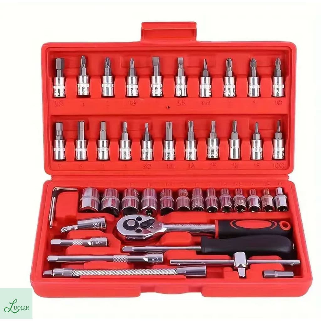 Kit de Ferramentas 40/46 Peças - Soquetes, Chave Catraca e Maleta - Completo para Casa