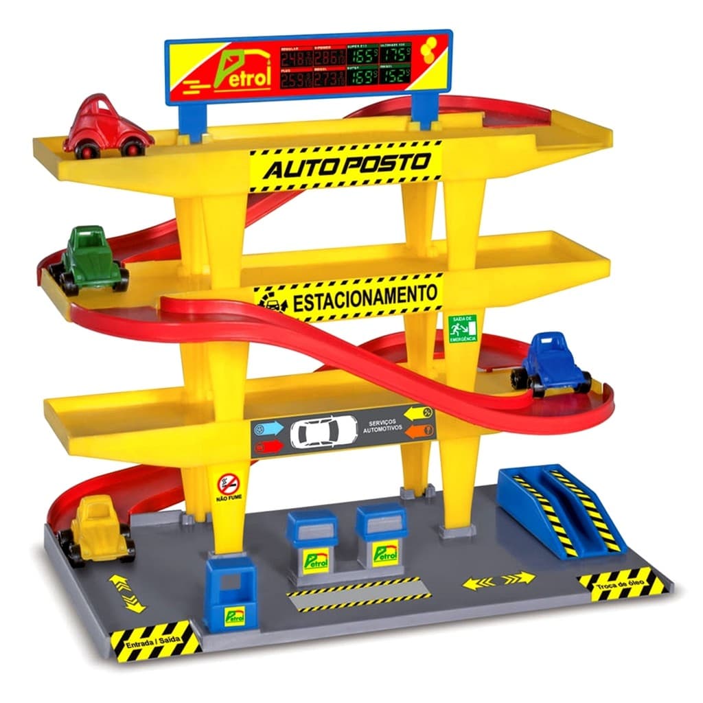 Pista Auto Posto Infantil Com 2 Carrinhos - Nig Brinquedos