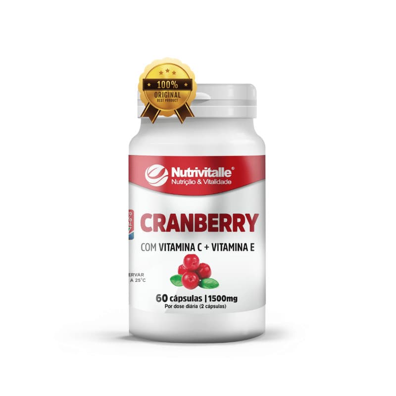 Cramberry com Vitamina C + Vitamina E 1500mg 60 Caps | Nutrivitalle