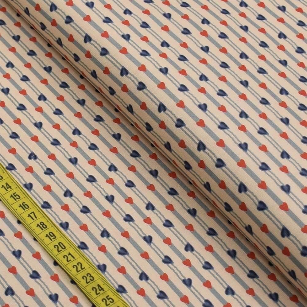 Tecido Estampado para Patchwork - Teddy Bear : Mini Corações (0,50x1,40)