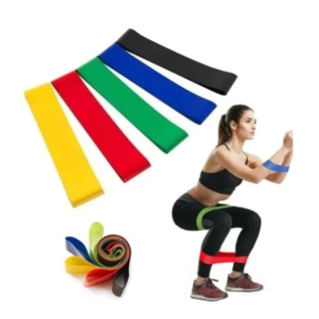 Kit 190 Pacotes com 5 Faixas Elástica de Resistência Mini Band para Treino Yoga Pilates Treino Academia Musculação