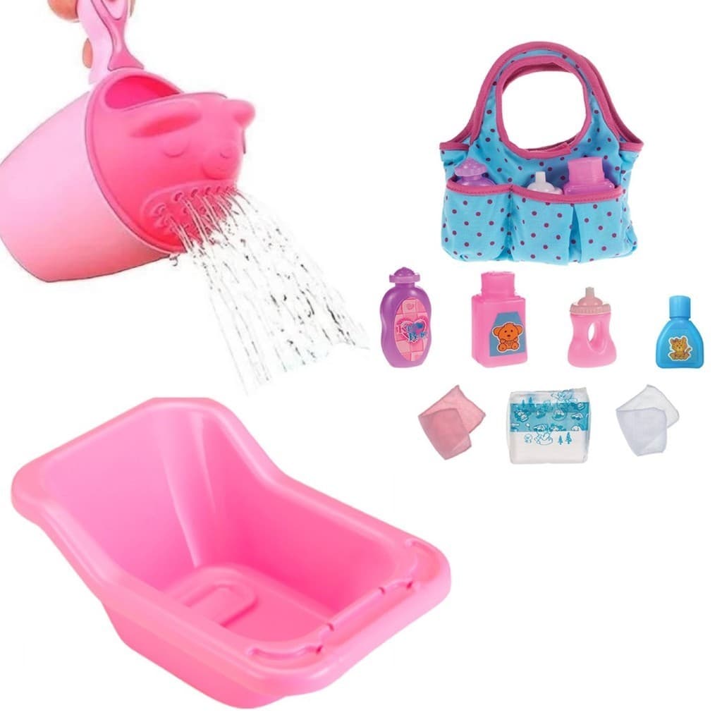 Banheira Para Boneca Bebe Reborn 37cm + Acessórios de Bebê