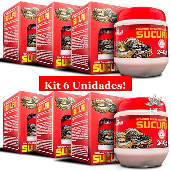 Kit 6 Unidades Pomada Massageadora SUCURI 240g APINIL