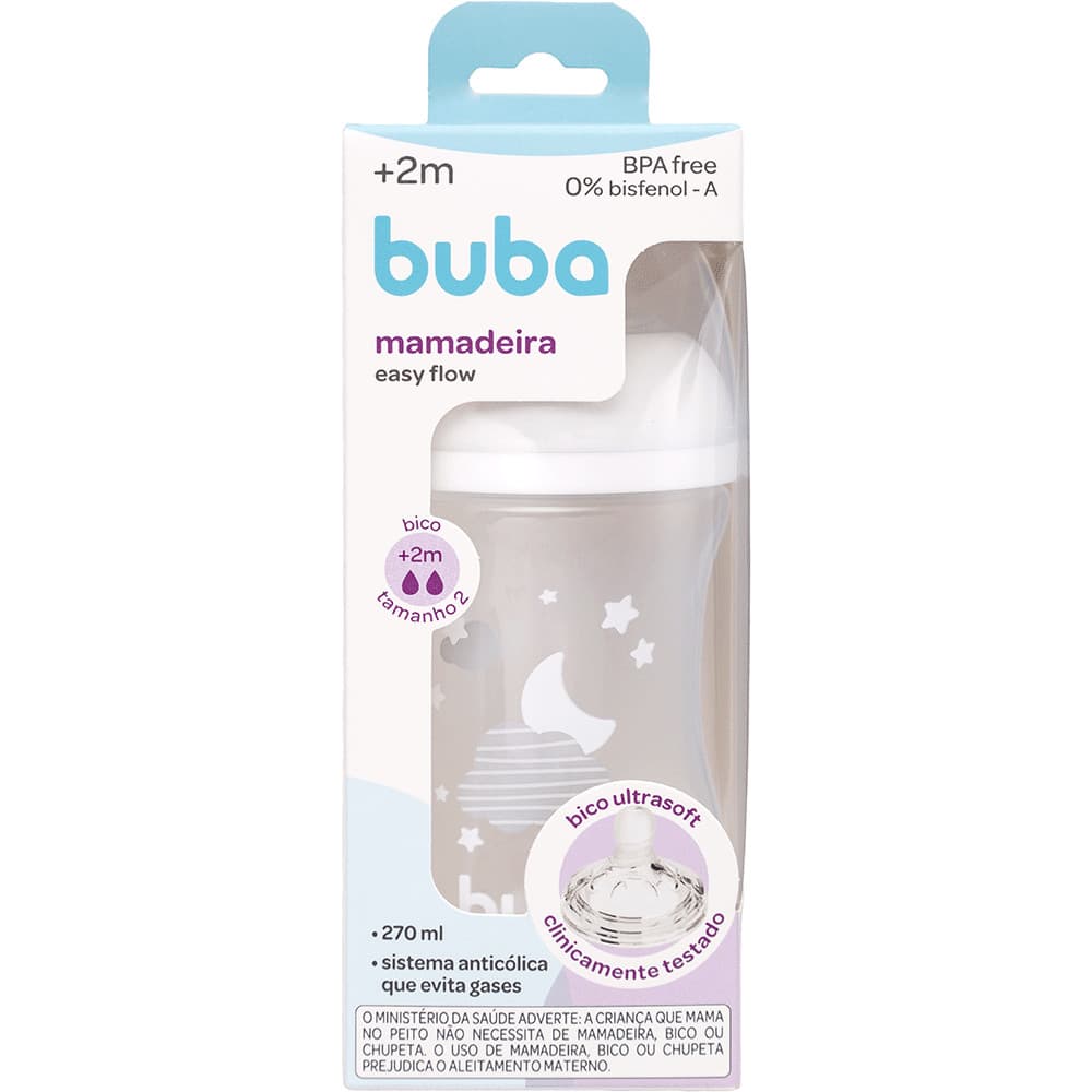 Mamadeira Buba 270ml Easy Flow ENuvem Branca mamadeira Anti cólica