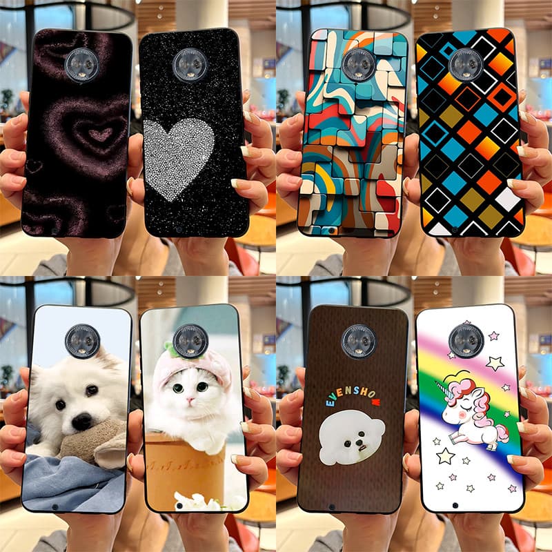 Para Motorola Moto G6/G6 Plus Caso Novo 2023 design Coração Padrão TPU Capa De Telefone Macio MotoG6 G 6 G6 + Silicone E
