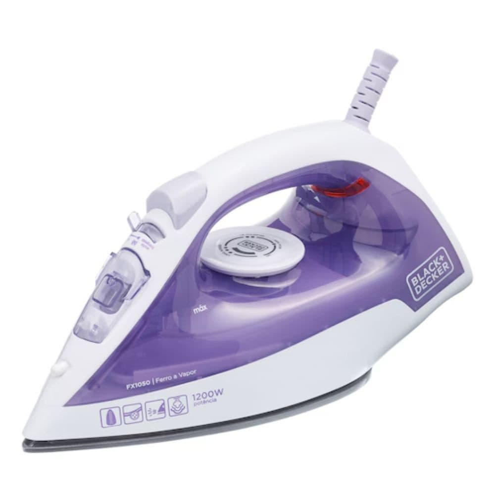 Ferro de Passar a Vapor Antiaderente FX1050 Black e Decker