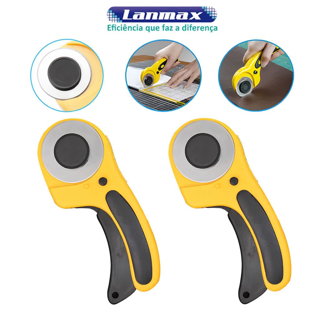 2 Cortador Circular 45mm Lanmax – Tecido, EVA, Papel e Artesanato Patchwork