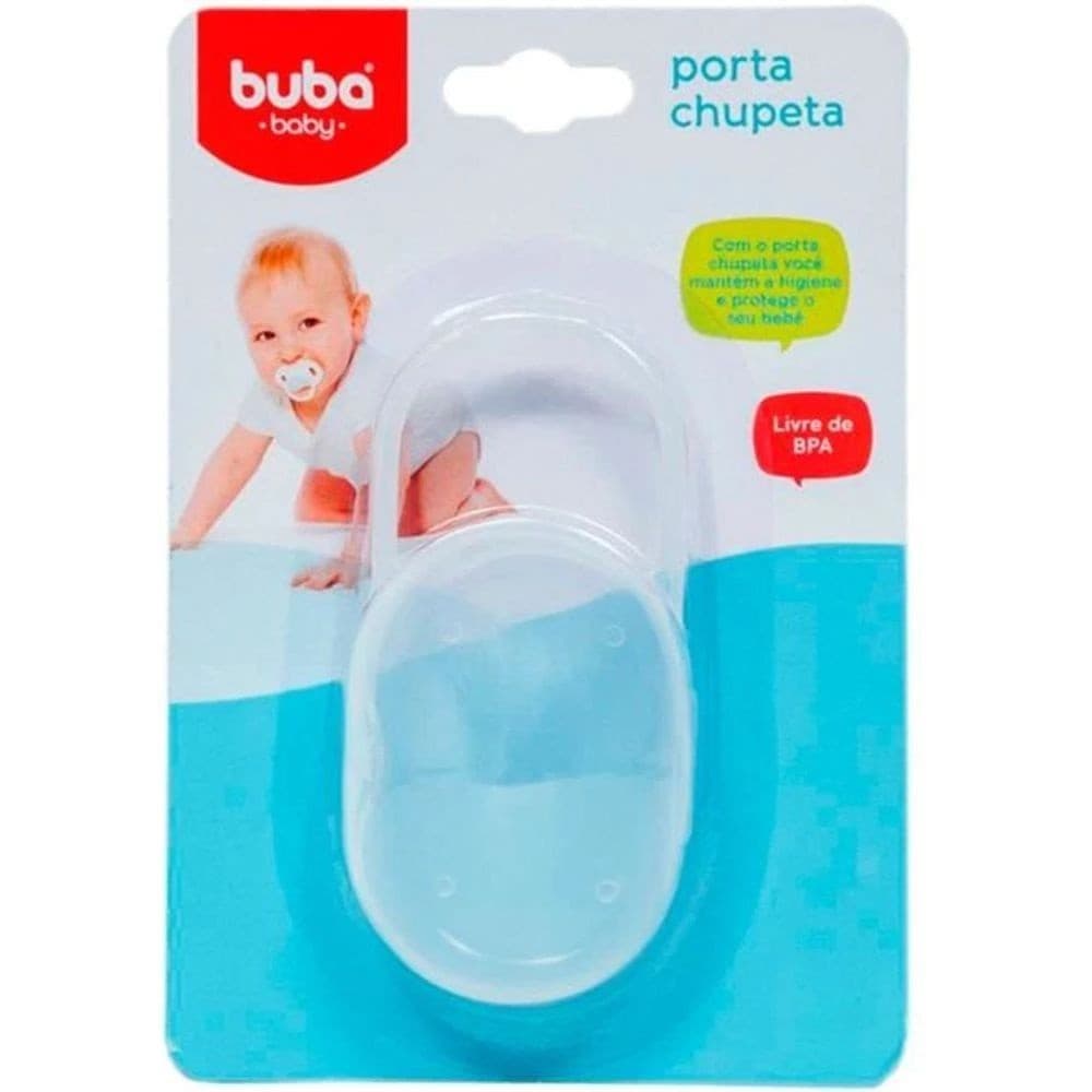 Guarda Chupeta Bico com Case e Alça Transparente Buba Bebe Buba