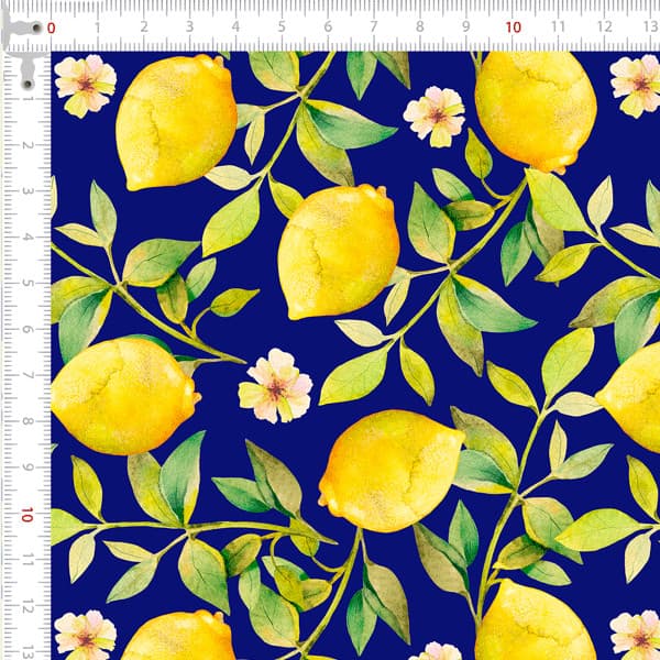 Sarja Impermeável Limões Siciliano e Ramos Florais Bolsa Decoração Patchwork Almofada Artesanato