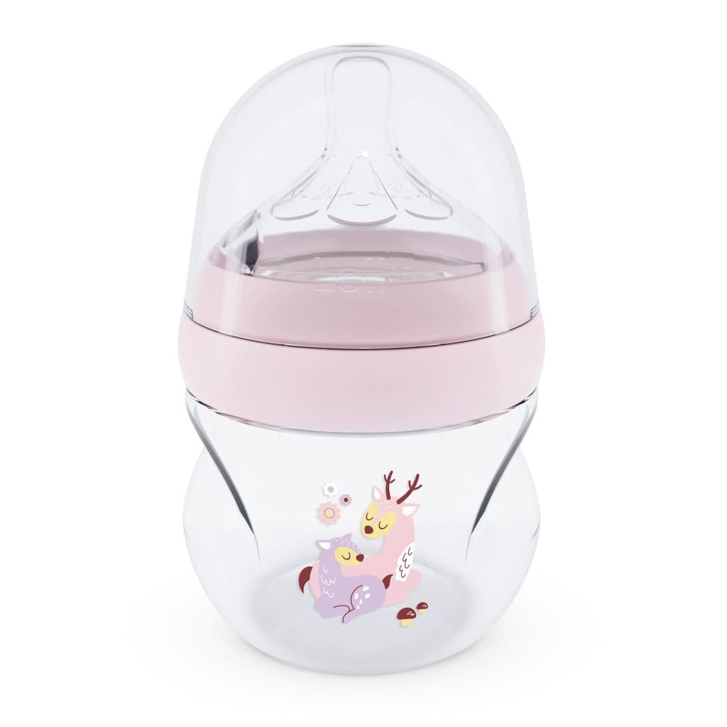 Mamadeira Nature 130ml AureaFlow 1 Menina Conforto e Segurança para o Bebê Lolly / Kinddy