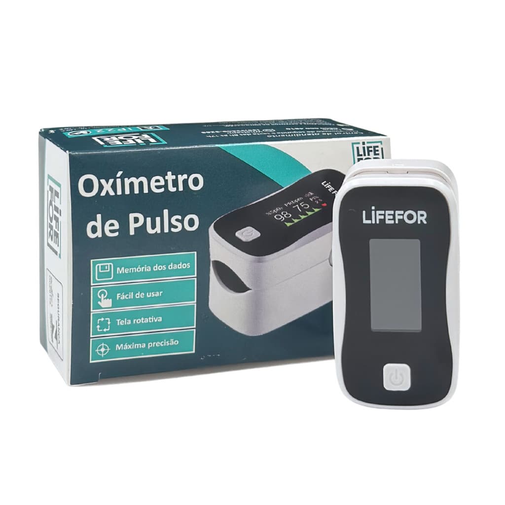 Oxímetro Dedo Digital Profissional Medidor de Saturação & Frequência Cardíaca Tela Led Lifefor