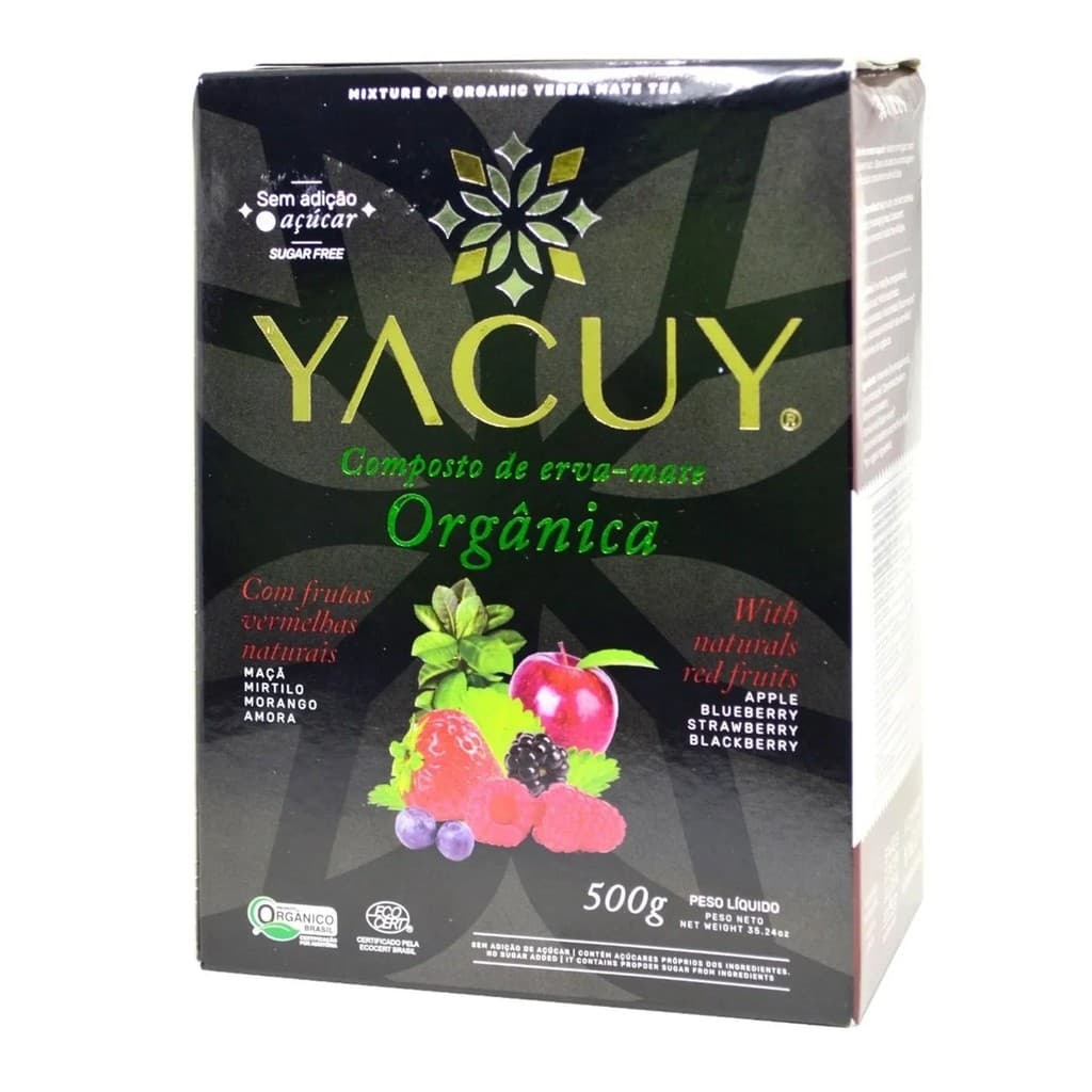 Erva Mate Chimarrão YACUY ORGÂNICA FRUTAS VERMELHAS 500G