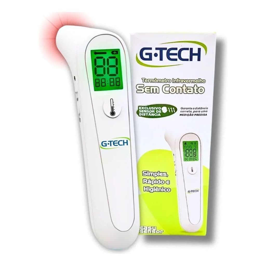 G-Tech Termômetro Infravermelho Digital Temperatura do Corpo e Superfícies Sem Contato
