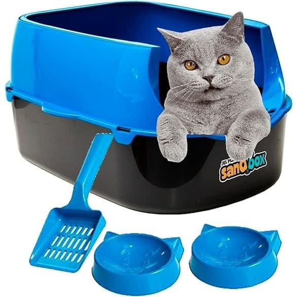 Kit Caixa De Areia Sanitária Furba Para Gatos Sandbox Resistente Banheiro