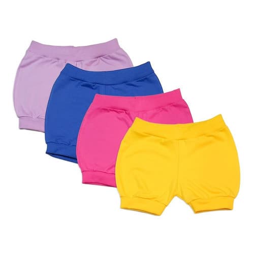 Shorts Tapa Fraldas Bebê Infantil Liso 100% Algododão Kit 6