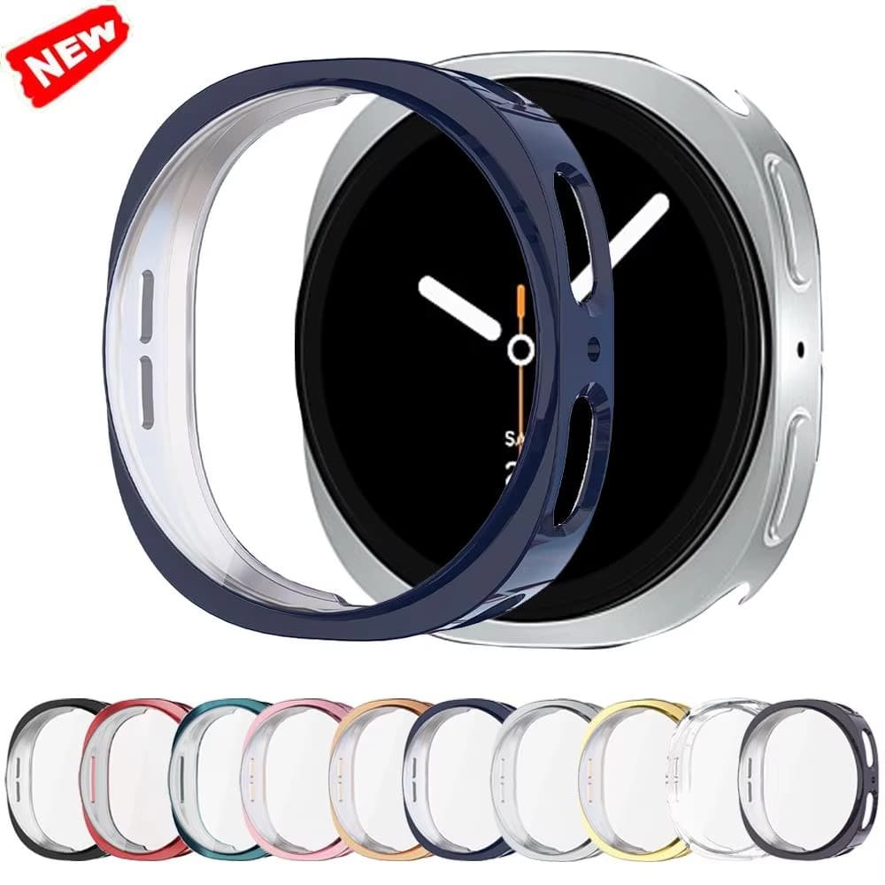 Capa Macia De TPU Para Samsung Galaxy Watch 8 , Pulseira De SmartWatch , Completa 40mm 44mm Protetora