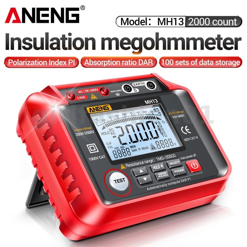 ANENG MH13 Megohmmeter Ohm Testador Multímetro Digital Megometro Isolamento Terra Medidor De Resistência De Alta Tensão 