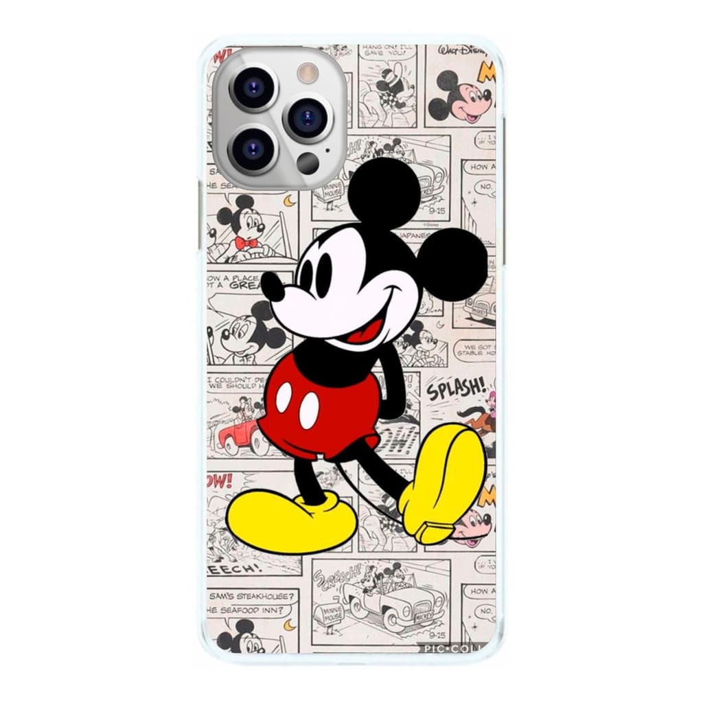 Capinha Mickey com Fundo de Quadrinhos Capa de Celular