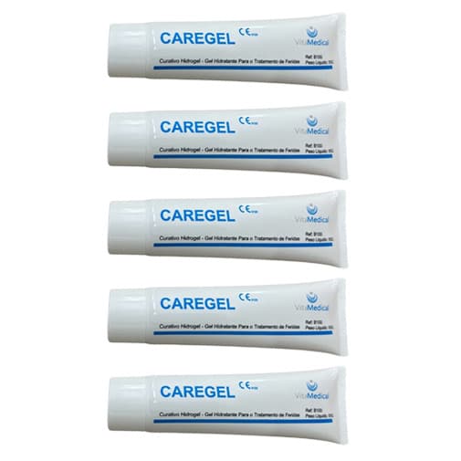 Kit 5x Curativos Hidrogel Pomada Cicatrizante 85g Caregel