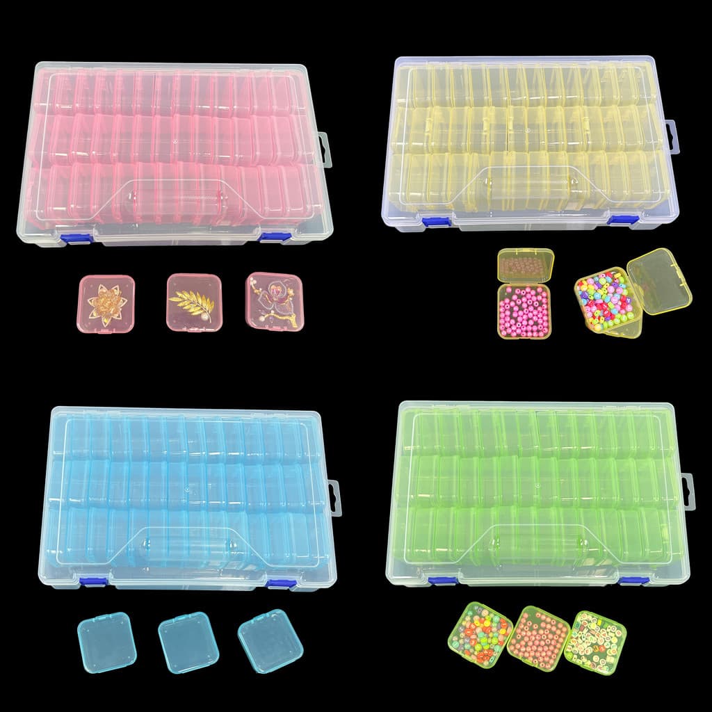42 grade caixa de jóias brincos broche caixa de armazenamento pintura diamante caixa de ferramentas colorido caixa de ex