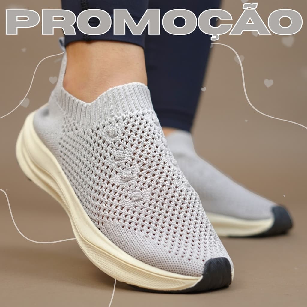 Tênis Esportivo Feminino Macio Sem Cadarço Calce Fácil