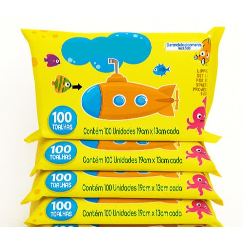Kit 400 Lenço Umedecido Kit Toalhas Umedecidas Bebe Praticidade e Cuidado em Cada Toque