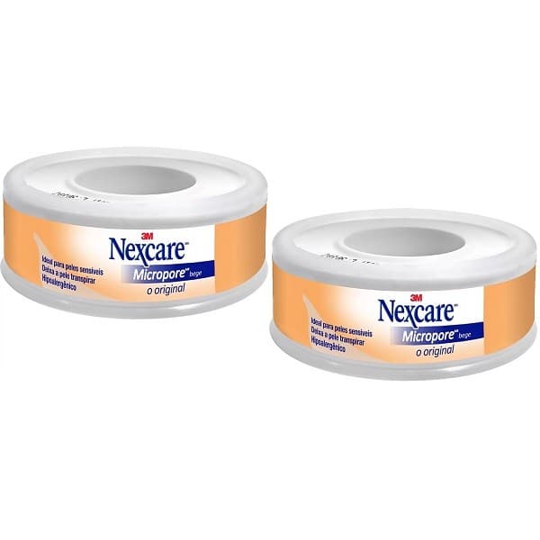 Kit com 2 Fita Micropore Nexcare Bege 12MM X 4,5M 3M