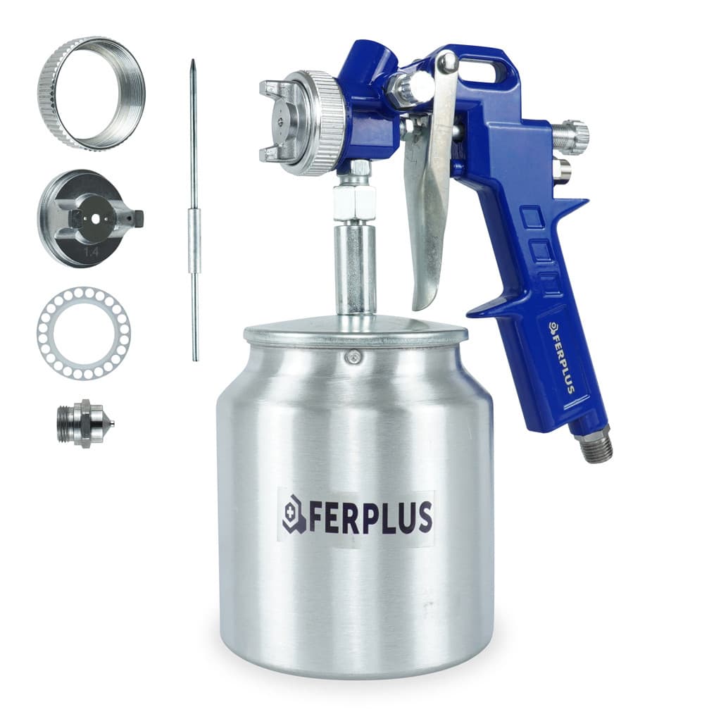 Kit Completo Com Pistola Pneumática Para Pintura 750ml e Kit Reparo Bico 1,4mm